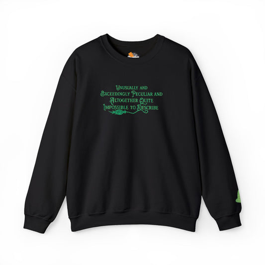 Elphaba-Inspired “Unusually Peculiar” Wicked Crewneck Sweatshirt | Broadway Witchcore Pullover (3 Colors)