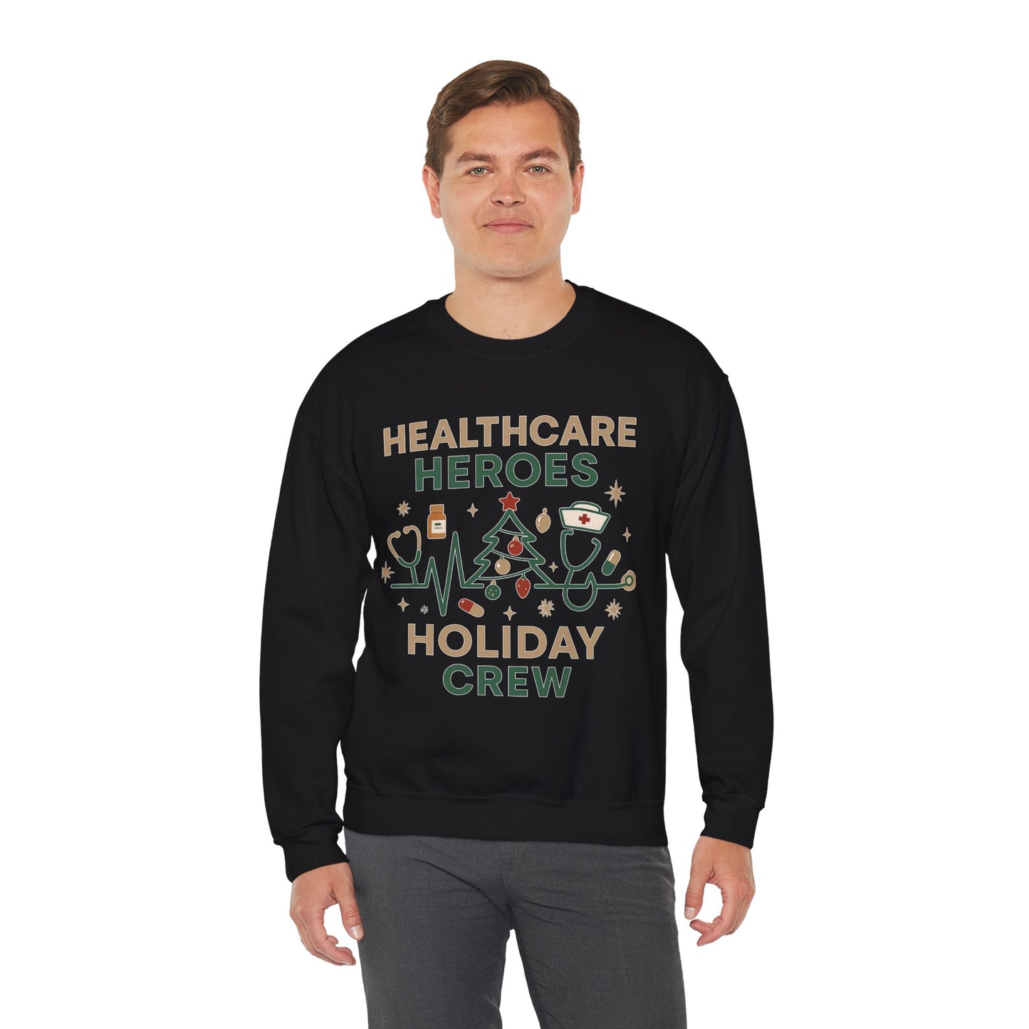 Healthcare Heroes Holiday Crewneck Sweatshirt | Nurse & Medical Staff Christmas Sweater (10 Colors)