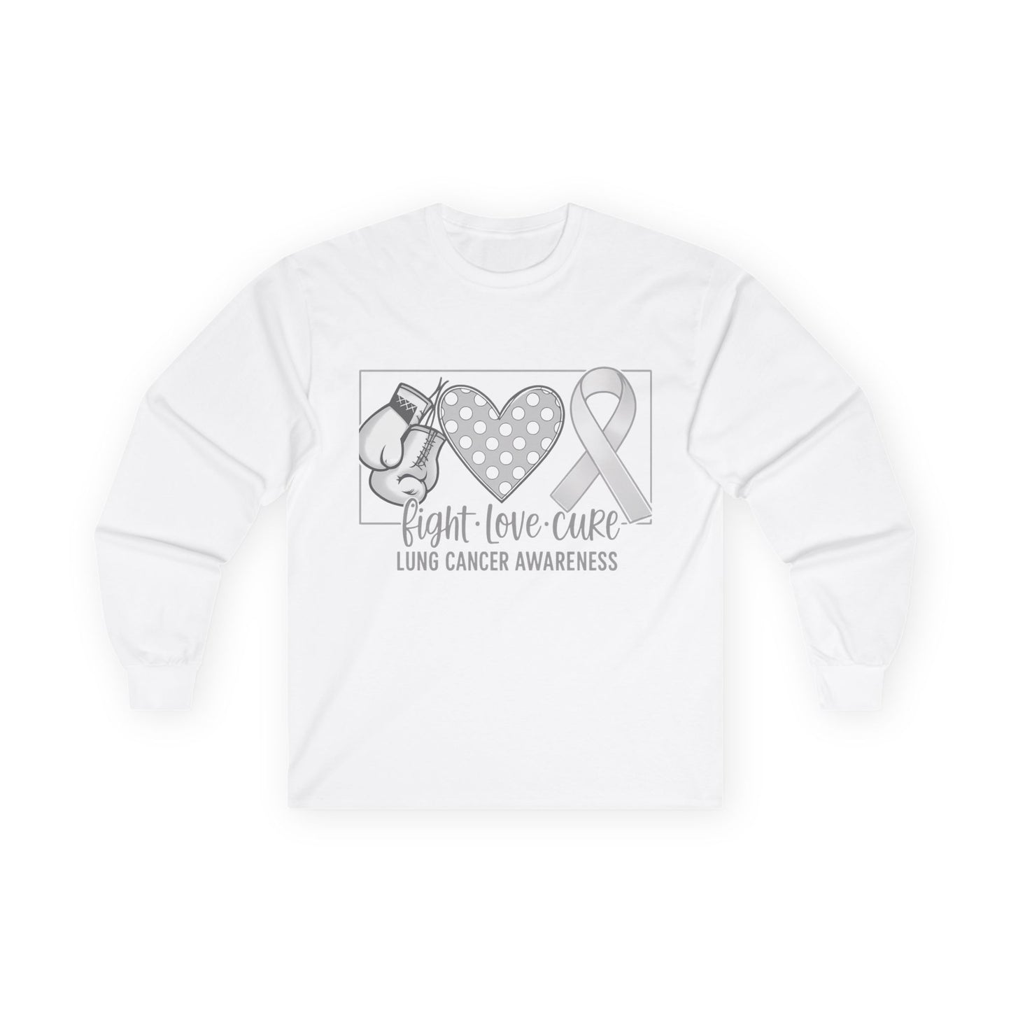 Fight Love Cure Lung Cancer Awareness Long Sleeve Shirt | Unisex Graphic Tee