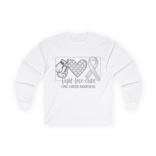 Fight Love Cure Lung Cancer Awareness Long Sleeve Shirt | Unisex Graphic Tee