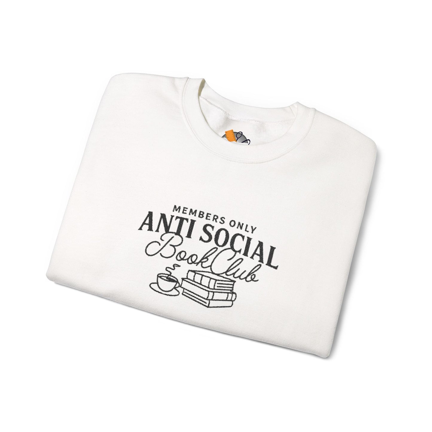 “Members Only Anti Social Book Club” Embroidered Crewneck