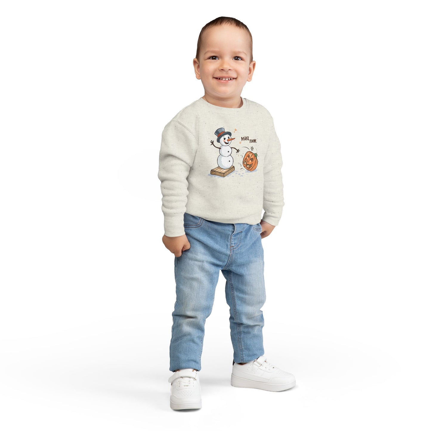 “Make Room” Fall-to-Winter Humorous Toddler Sweatshirt – Cozy Kids Crewneck