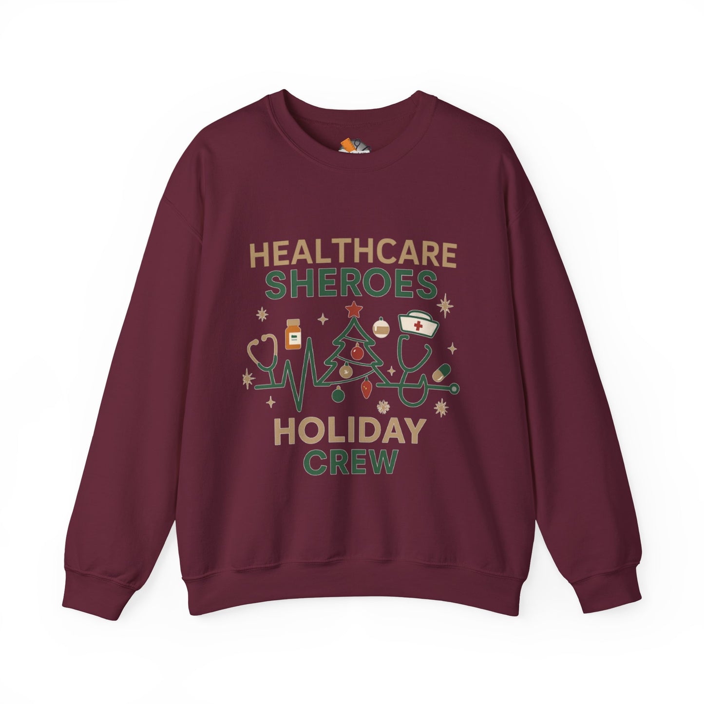 Healthcare Sheroes Holiday Crewneck Sweatshirt | Christmas Nurse & Medical Staff Gift (10 Colors)