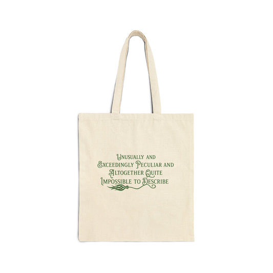 Unusually & Exceedingly Peculiar Tote Bag | Wicked-Inspired Elphaba Quote Tote (Black or Natural)