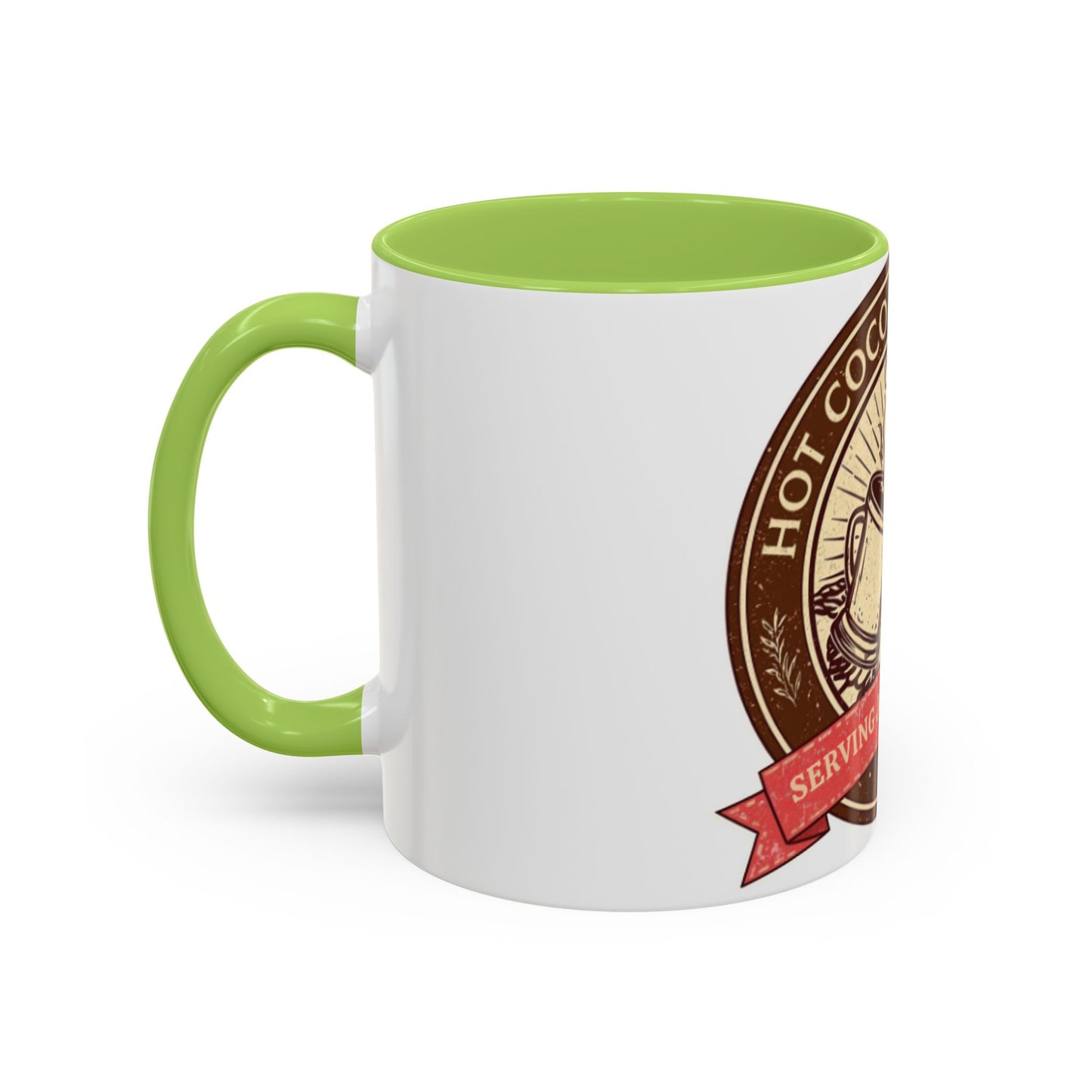 Hot Cocoa Social Club Accent Mug | Vintage Holiday Coffee Cup (11oz & 15oz, Multiple Colors)