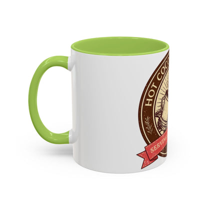 Hot Cocoa Social Club Accent Mug | Vintage Holiday Coffee Cup (11oz & 15oz, Multiple Colors)