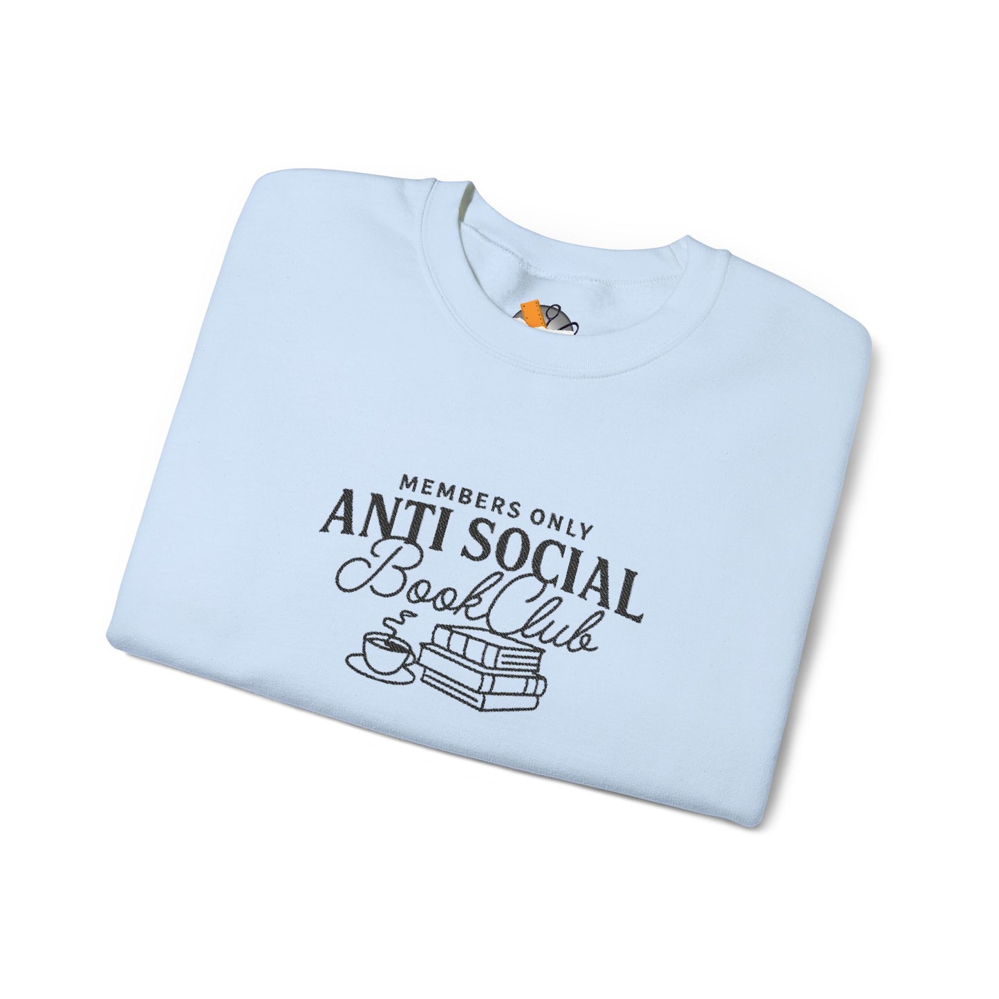 “Members Only Anti Social Book Club” Embroidered Crewneck