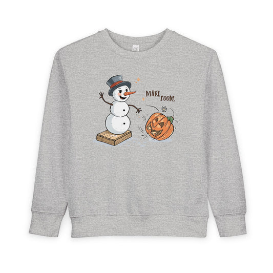 “Make Room” Fall-to-Winter Humorous Toddler Sweatshirt – Cozy Kids Crewneck