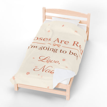 “Roses Are Red, I’m Going to Bed” Blanket | Personalized Salutation Cozy Throw