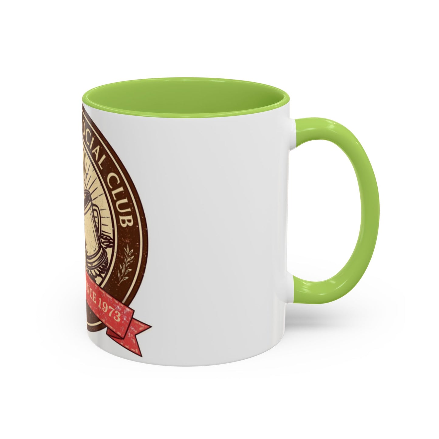 Hot Cocoa Social Club Accent Mug | Vintage Holiday Coffee Cup (11oz & 15oz, Multiple Colors)