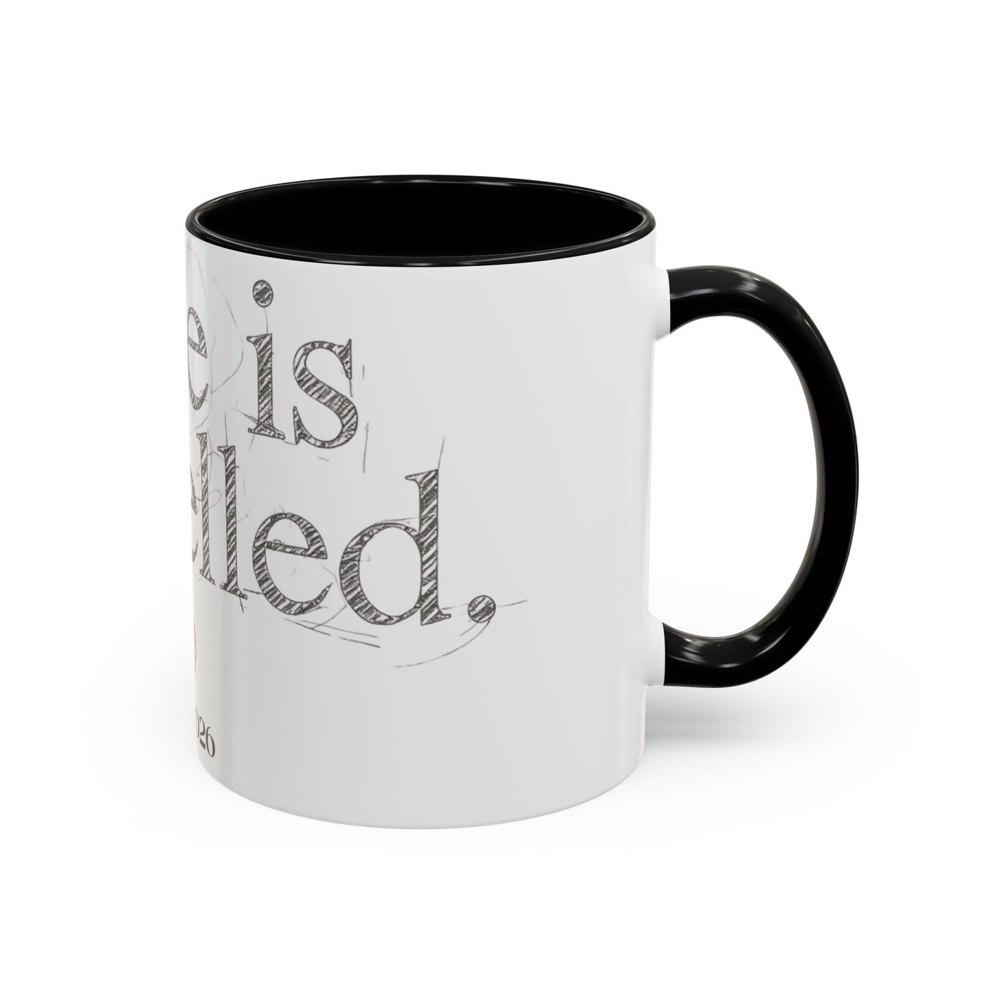 “Love Is Cancelled” Accent Mug | Personalized EST. Date Anti-Valentine Coffee Mug