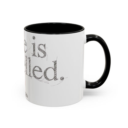 “Love Is Cancelled” Accent Mug | Personalized EST. Date Anti-Valentine Coffee Mug