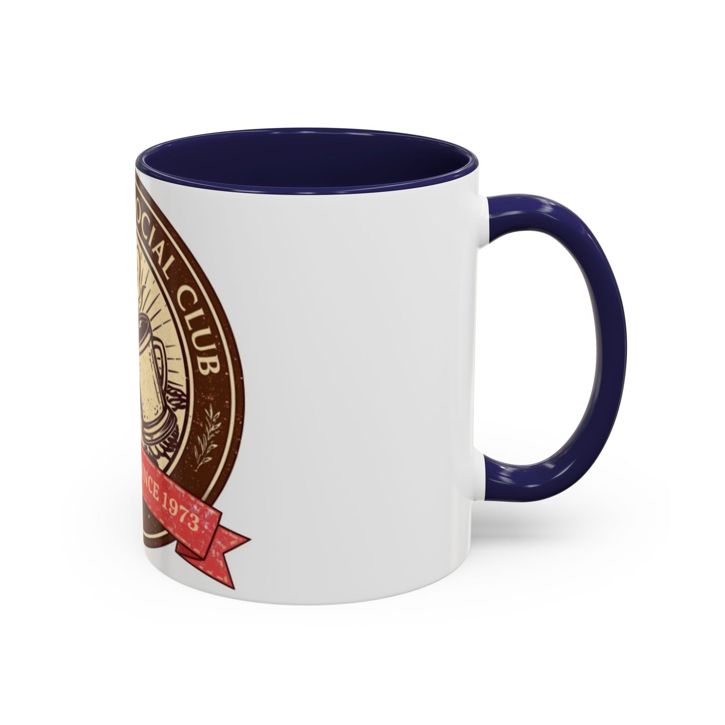 Hot Cocoa Social Club Accent Mug | Vintage Holiday Coffee Cup (11oz & 15oz, Multiple Colors)