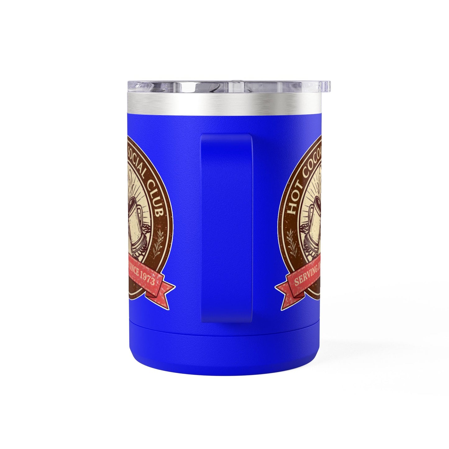 Hot Cocoa Social Club Insulated Coffee Tumbler | Cozy Vintage Mug | Double-Wall Stainless Steel Holiday Drinkware