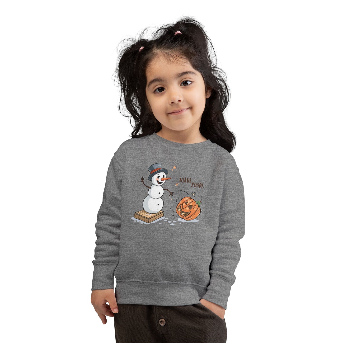 “Make Room” Fall-to-Winter Humorous Toddler Sweatshirt – Cozy Kids Crewneck