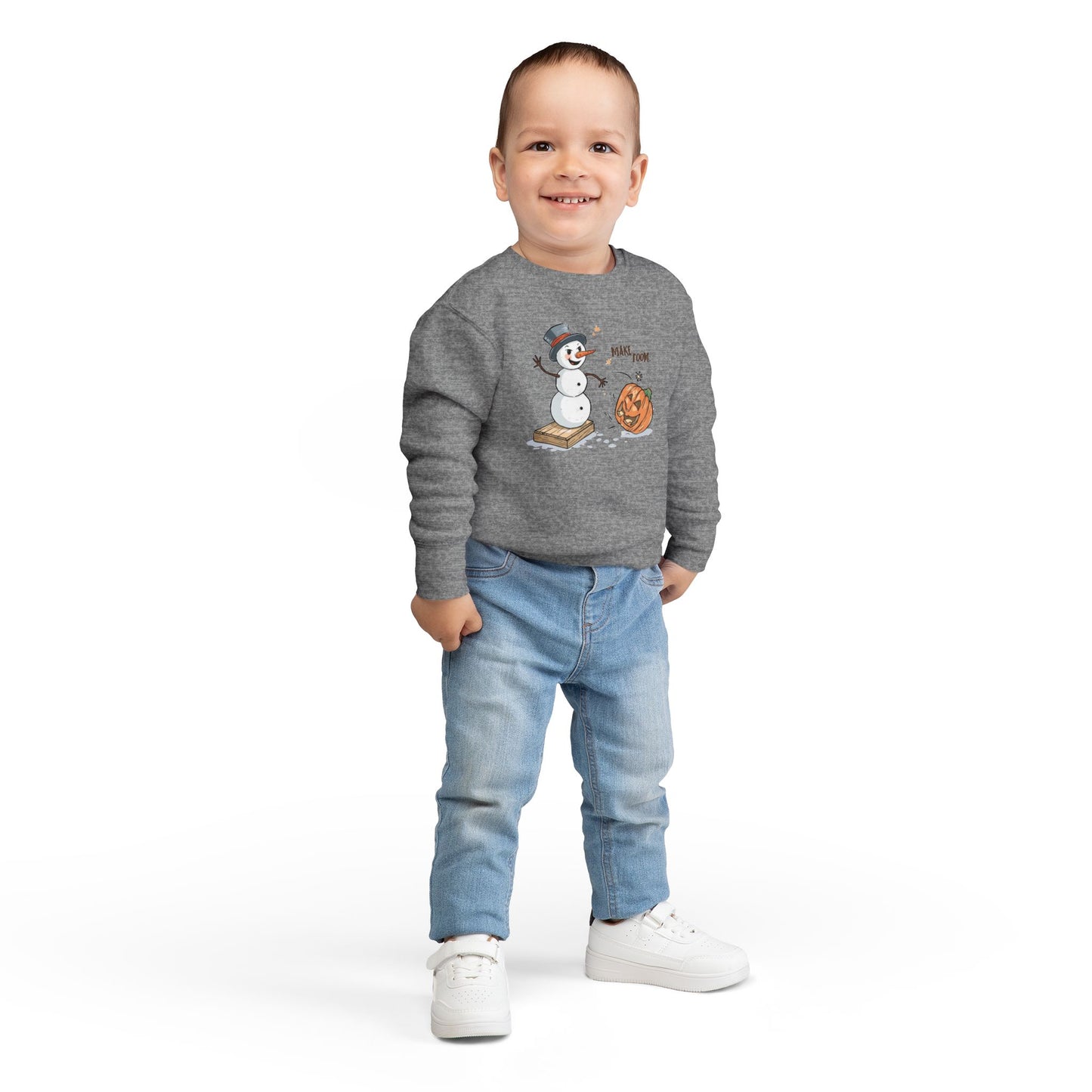 “Make Room” Fall-to-Winter Humorous Toddler Sweatshirt – Cozy Kids Crewneck