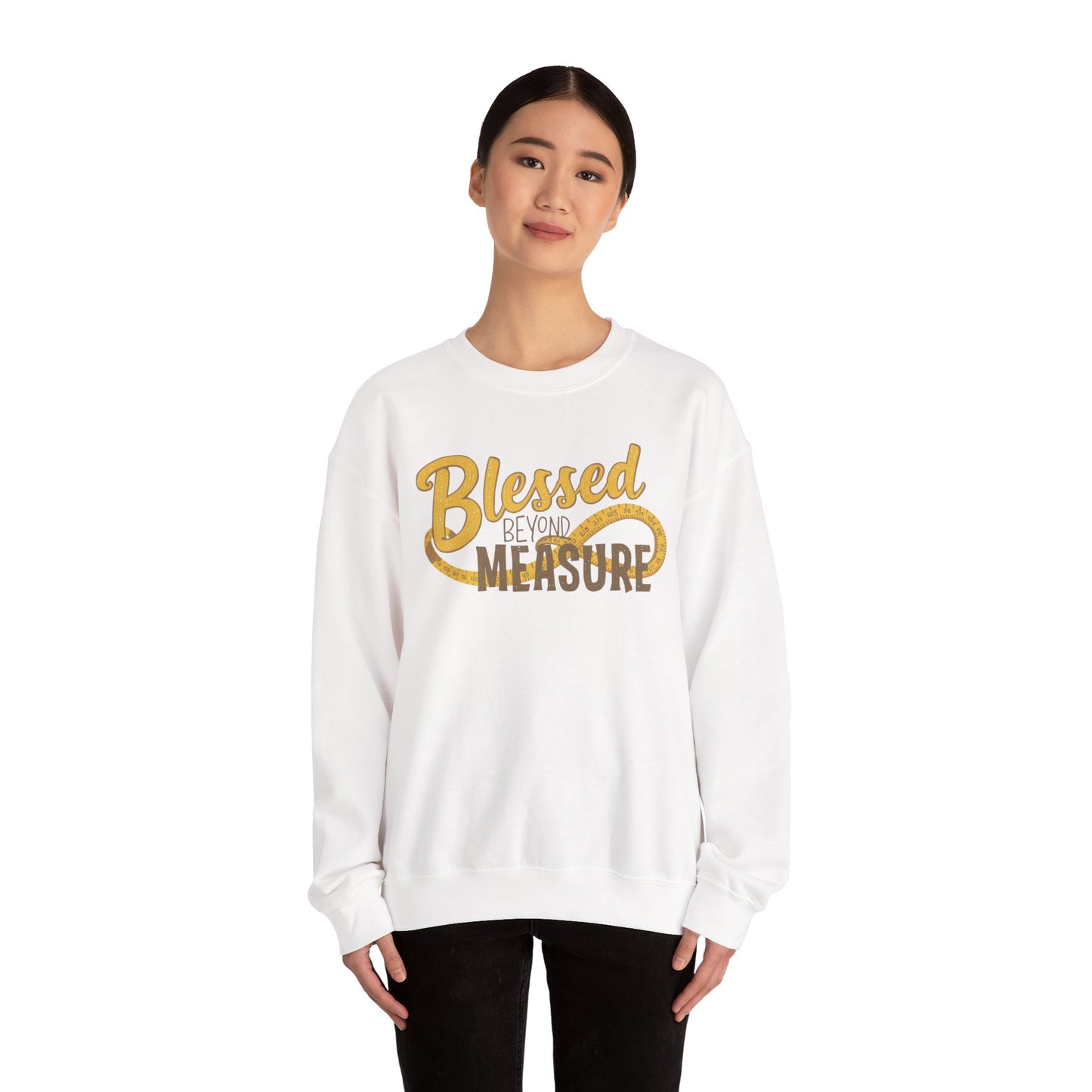 Blessed Beyond Measure Crewneck Sweatshirt – Cozy Faith & Gratitude Sweater (9 Color Options)