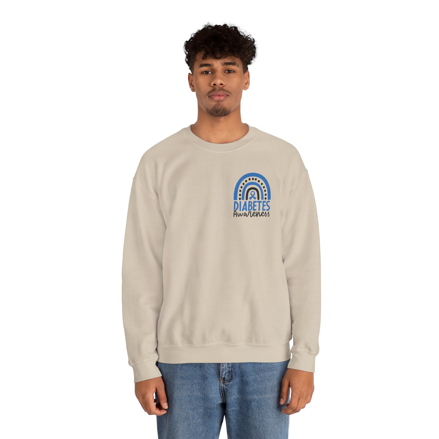 Diabetes Awareness Crewneck Sweatshirt | Blue Ribbon Graffiti Design (9 Colors)