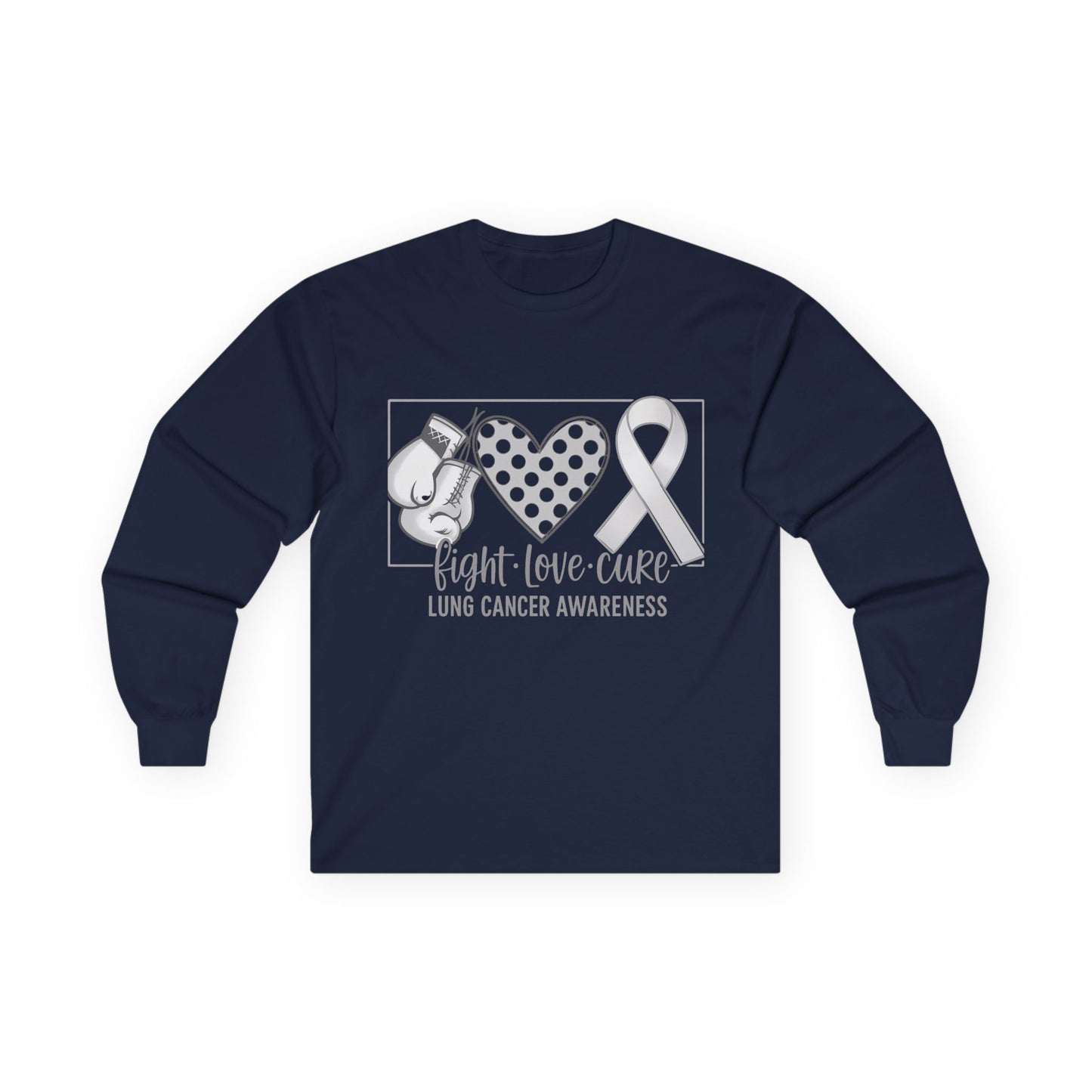 Fight Love Cure Lung Cancer Awareness Long Sleeve Shirt | Unisex Graphic Tee