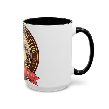 Hot Cocoa Social Club Accent Mug | Vintage Holiday Coffee Cup (11oz & 15oz, Multiple Colors)