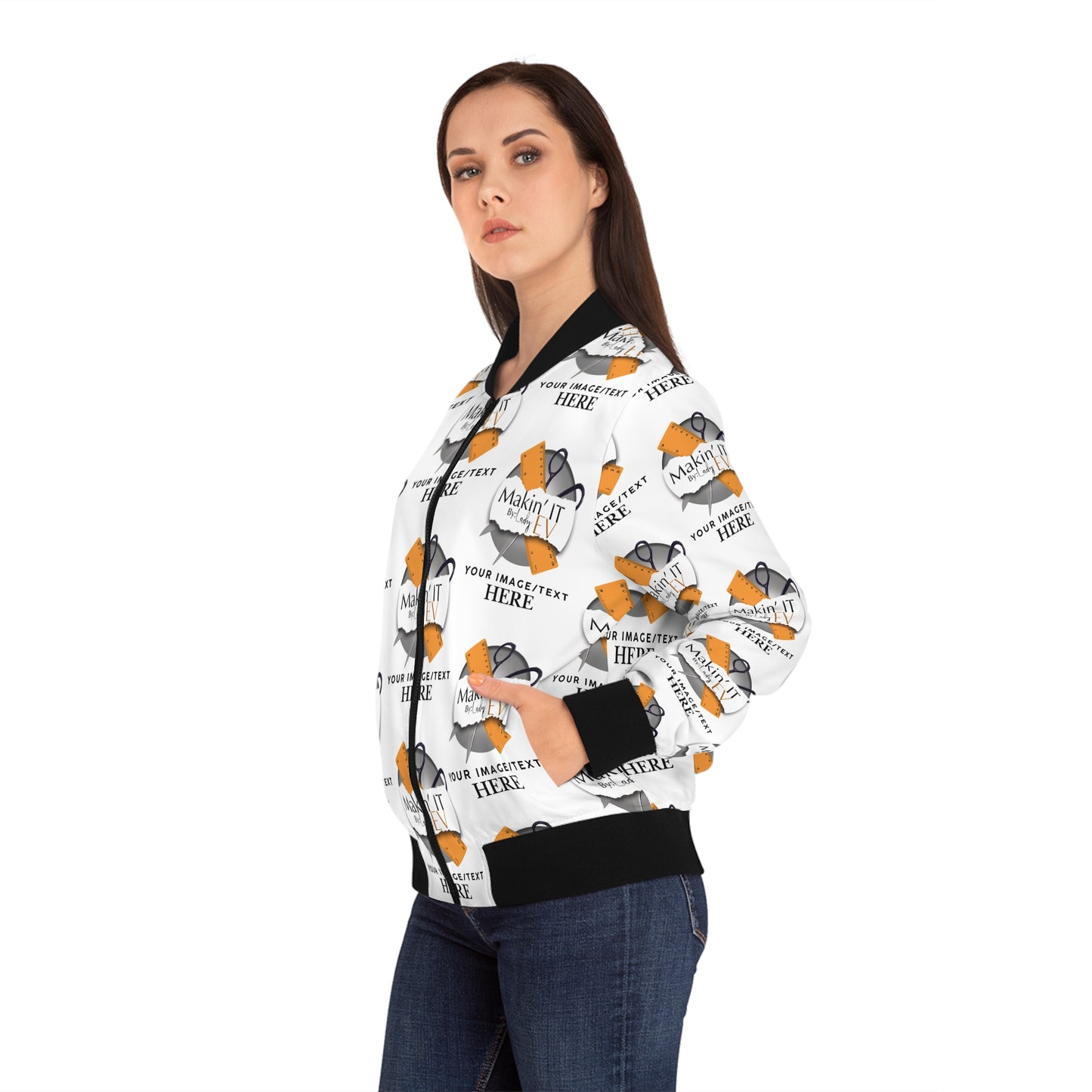 Custom Women’s Bomber Jacket – Personalized All-Over Print