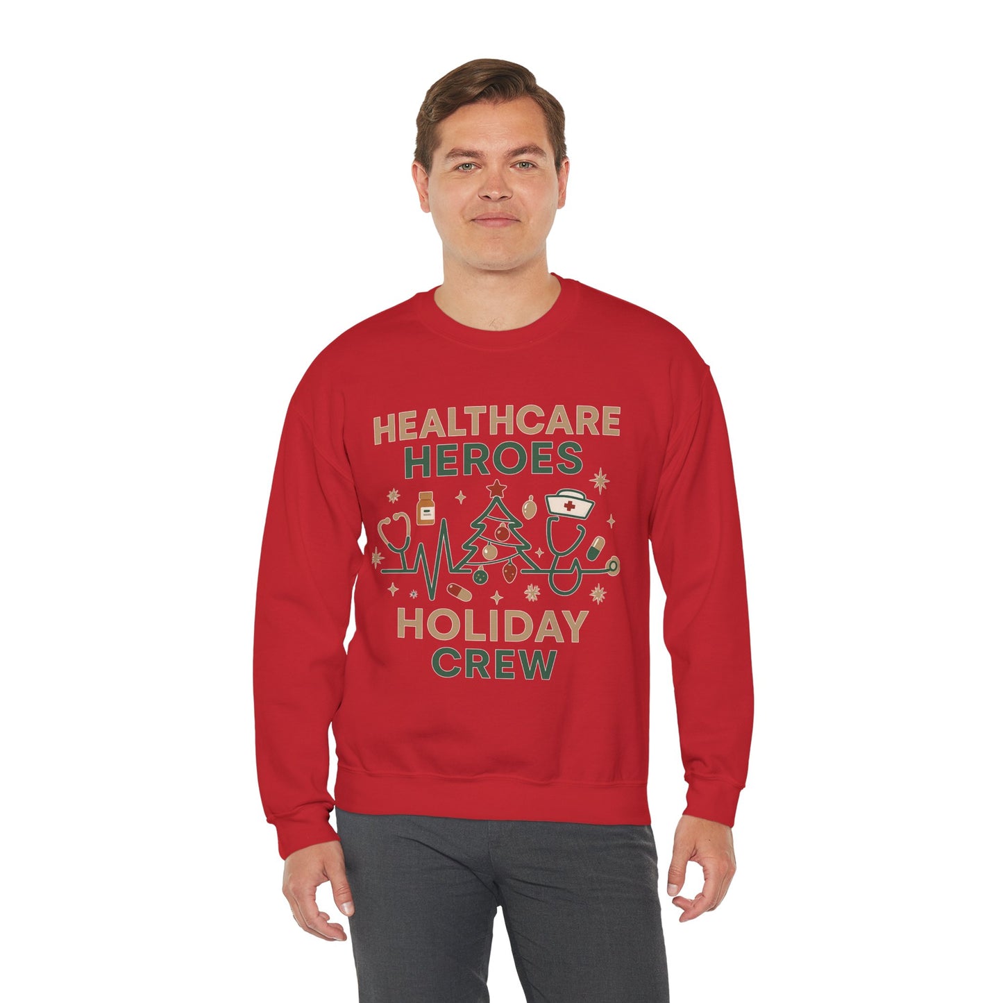 Healthcare Heroes Holiday Crewneck Sweatshirt | Nurse & Medical Staff Christmas Sweater (10 Colors)