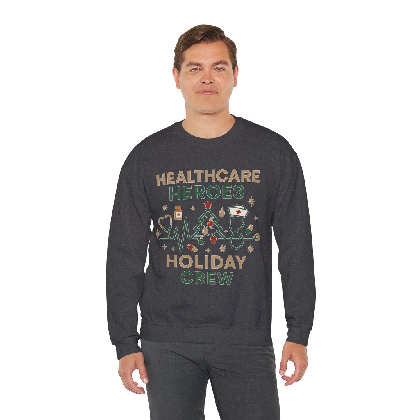 Healthcare Heroes Holiday Crewneck Sweatshirt | Nurse & Medical Staff Christmas Sweater (10 Colors)
