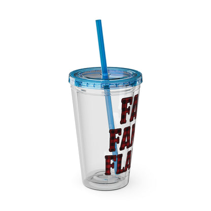 Faith, Family & Flannel Acrylic Tumbler with Straw | Christian Buffalo Plaid Cup (9 Color Options)