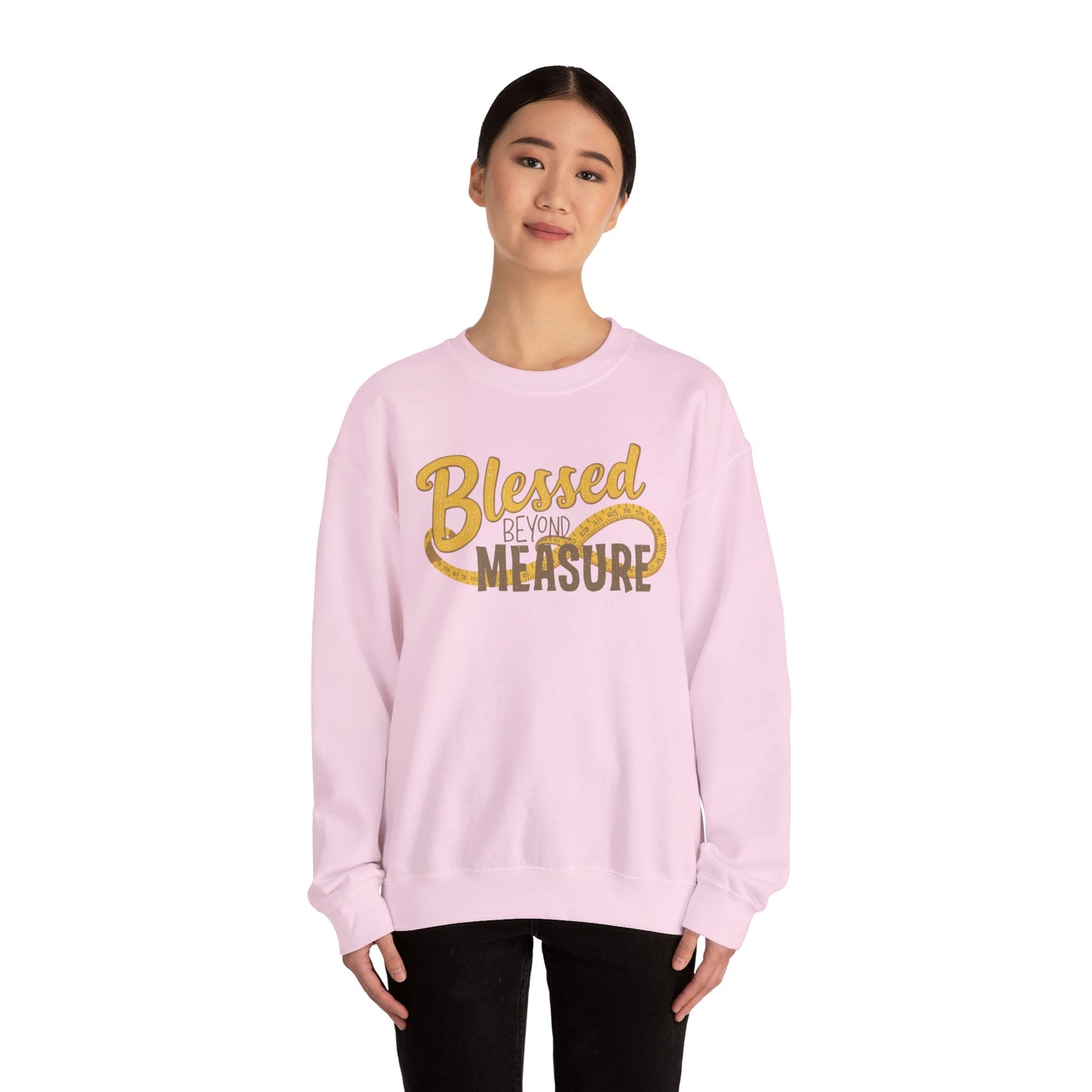 Blessed Beyond Measure Crewneck Sweatshirt – Cozy Faith & Gratitude Sweater (9 Color Options)