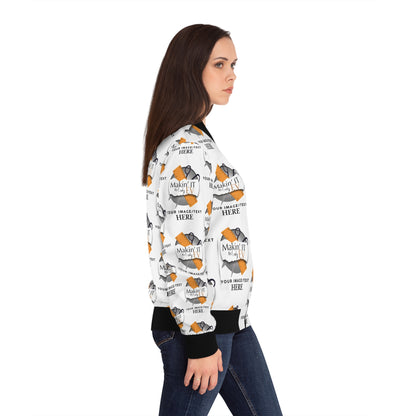 Custom Women’s Bomber Jacket – Personalized All-Over Print
