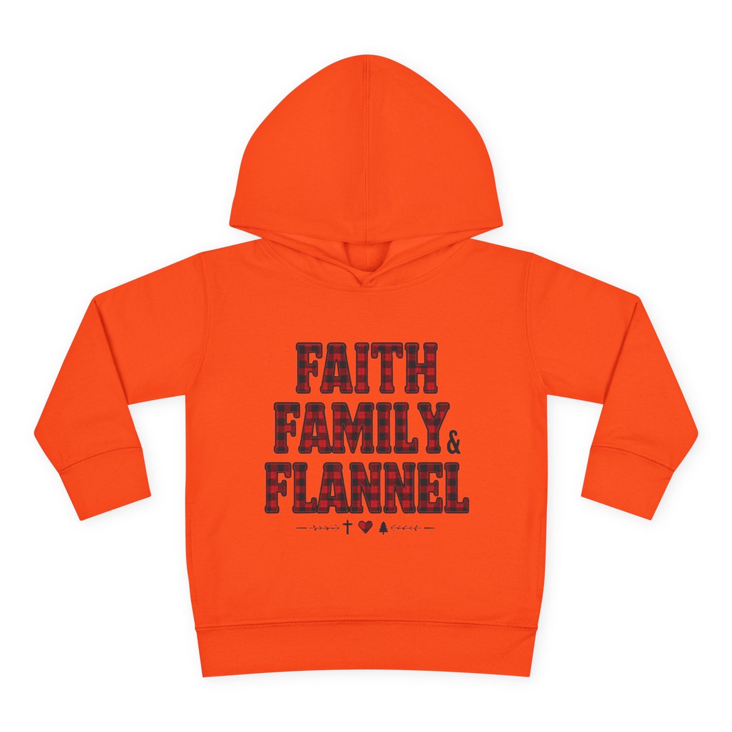 Faith, Family & Flannel Toddler Hoodie | Cozy Christian Fall & Holiday Sweatshirt (15 Colors)