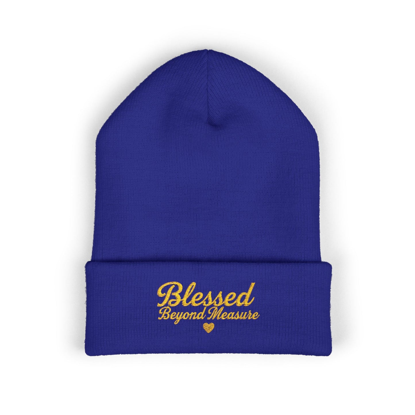 Blessed Beyond Measure Embroidered Beanie – Faith-Inspired Knit Hat (9 Color Options)