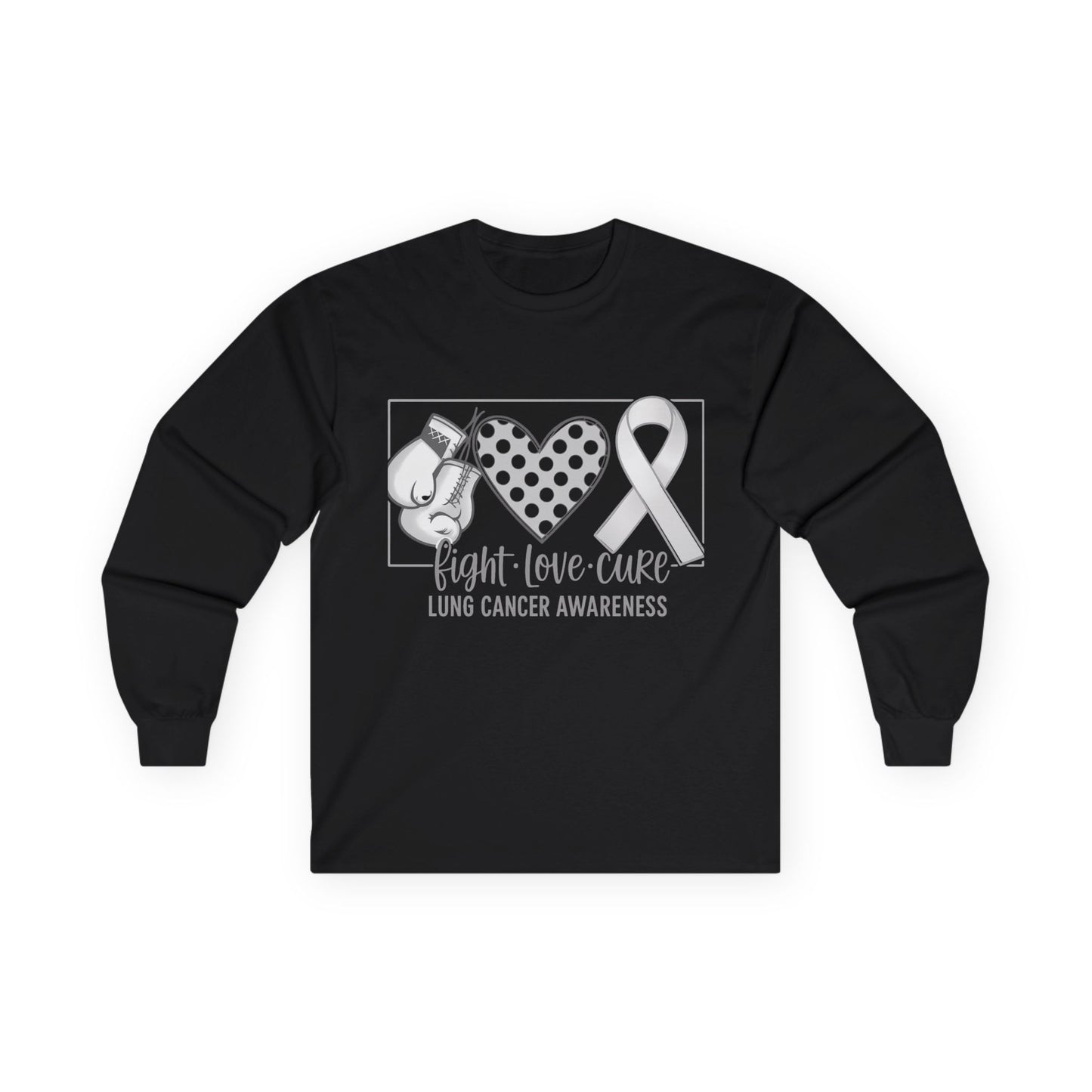 Fight Love Cure Lung Cancer Awareness Long Sleeve Shirt | Unisex Graphic Tee