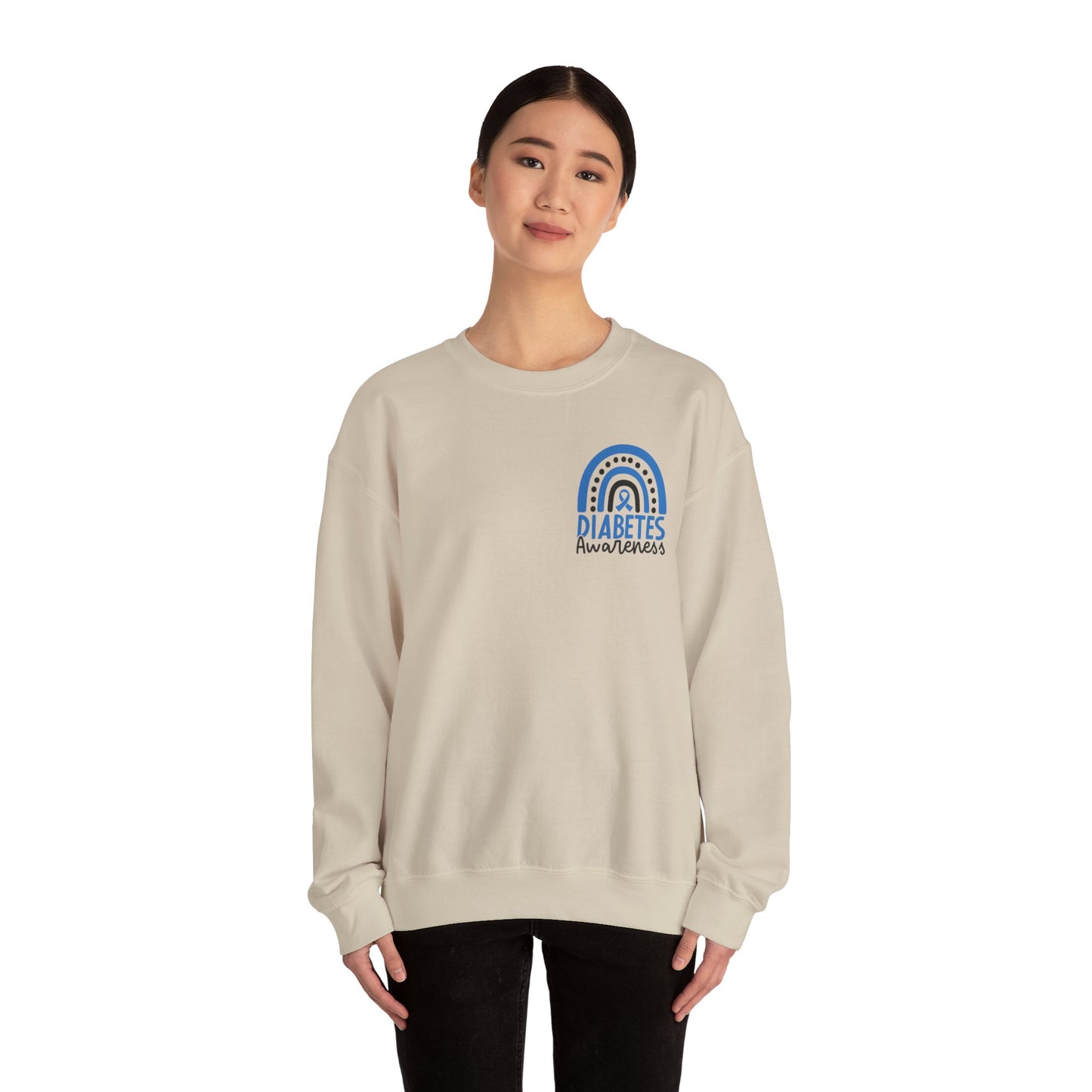 Diabetes Awareness Crewneck Sweatshirt | Blue Ribbon Graffiti Design (9 Colors)