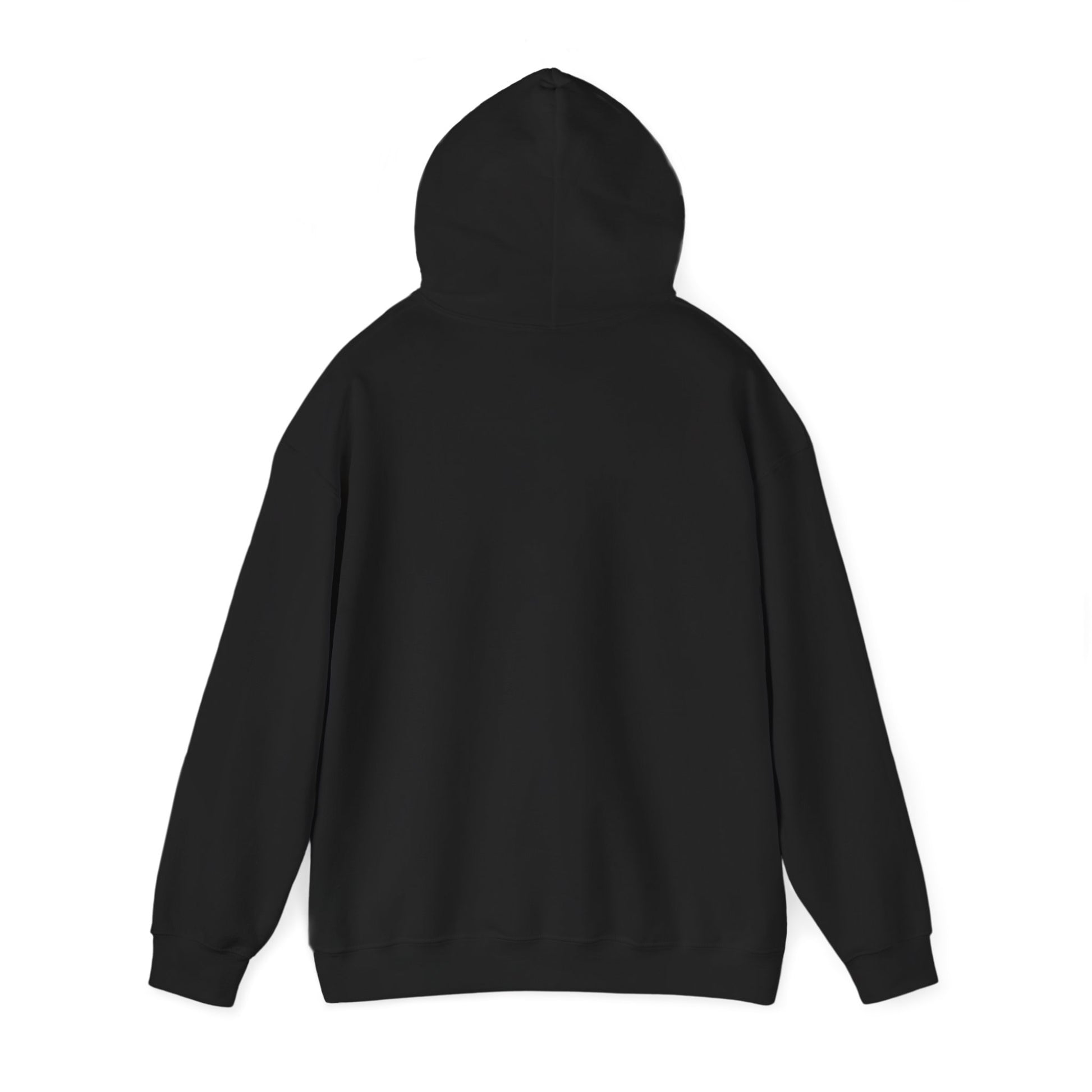 King Kev plain black hoodie back view flat lay