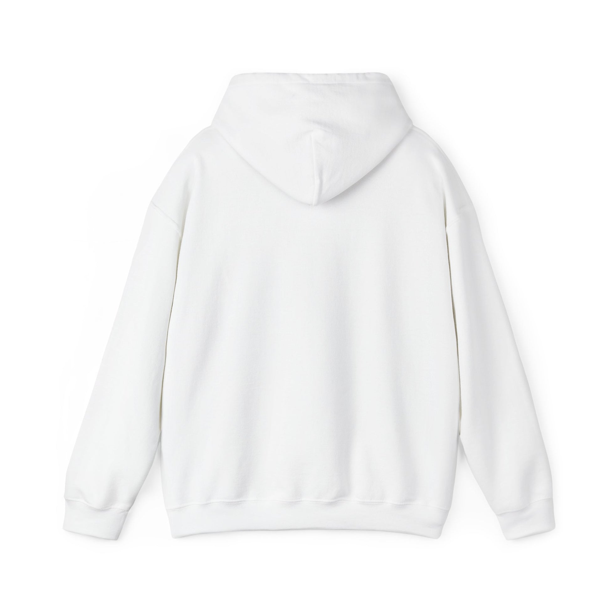 King Kev white hoodie back view, blank flat lay design