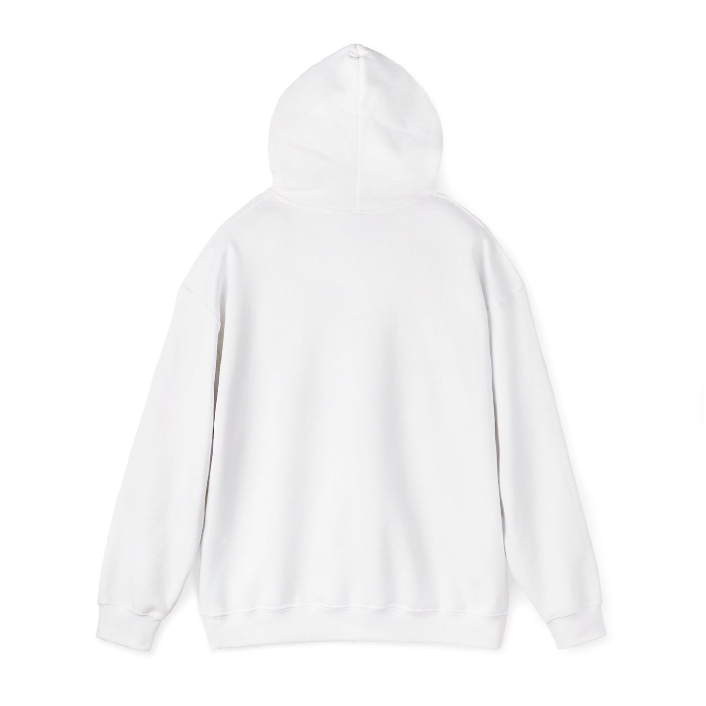 King Kev white hoodie plain back, minimalist flat lay