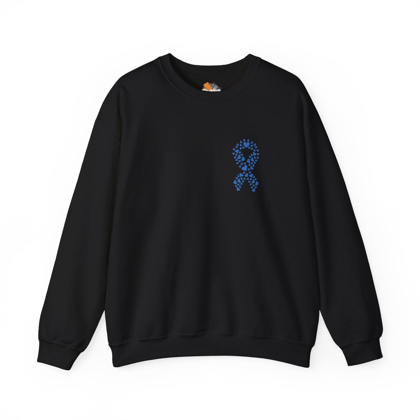 black diabetes awareness crewneck sweatshirt — sleek unisex fleece promoting strength, courage, and awareness.