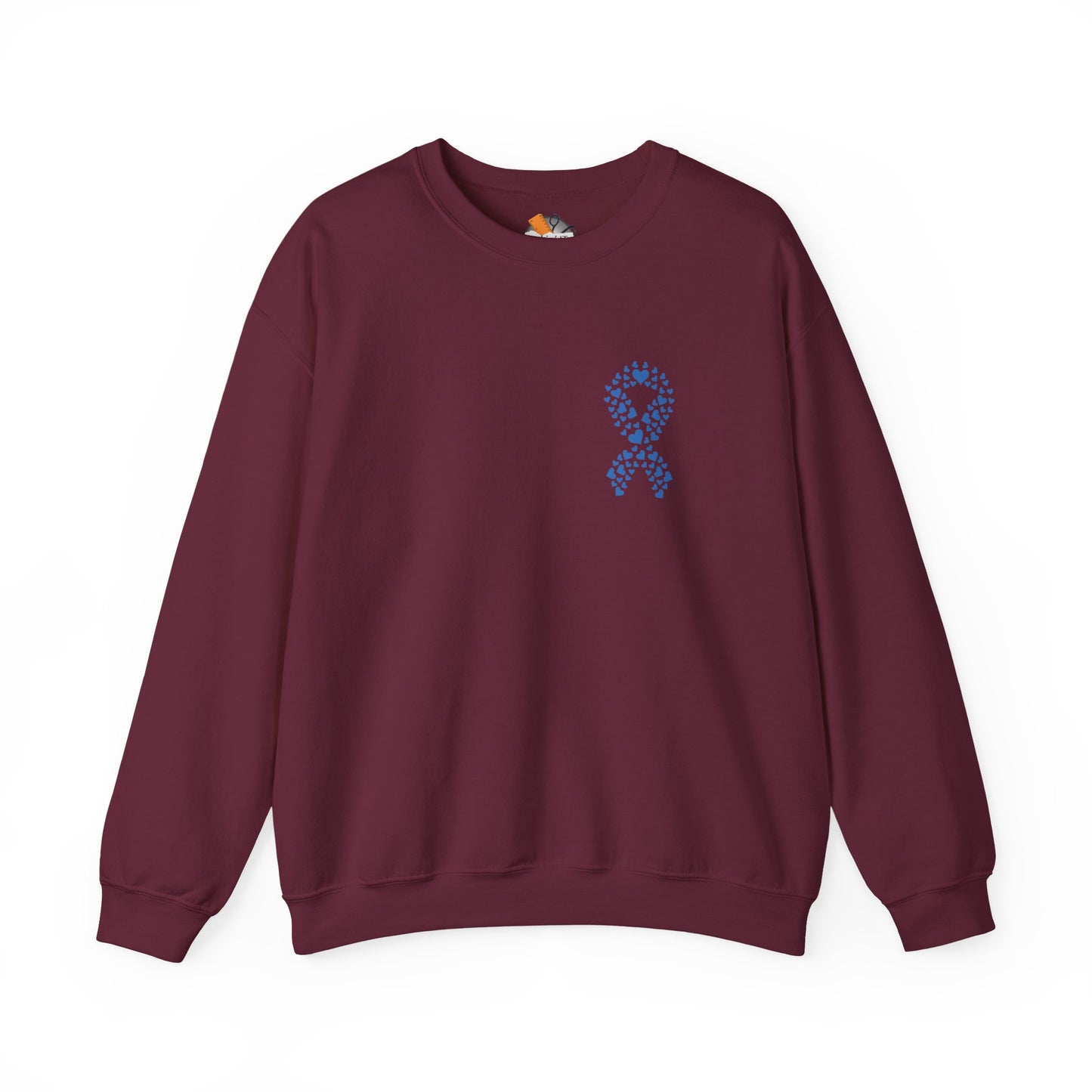 maroon diabetes awareness crewneck sweatshirt — cozy unisex fleece symbolizing strength, love, and awareness.