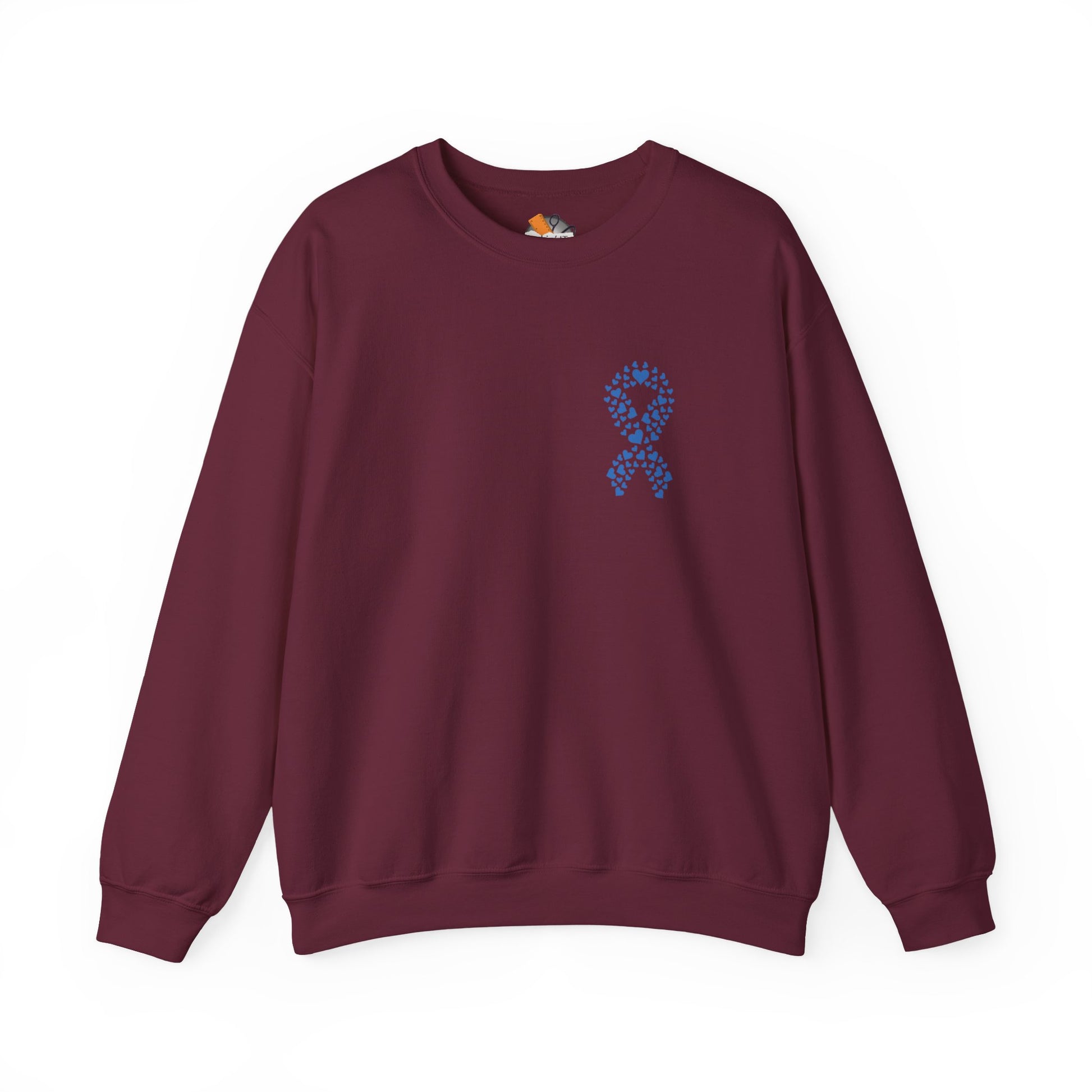 maroon diabetes awareness crewneck sweatshirt — cozy unisex fleece symbolizing strength, love, and awareness.