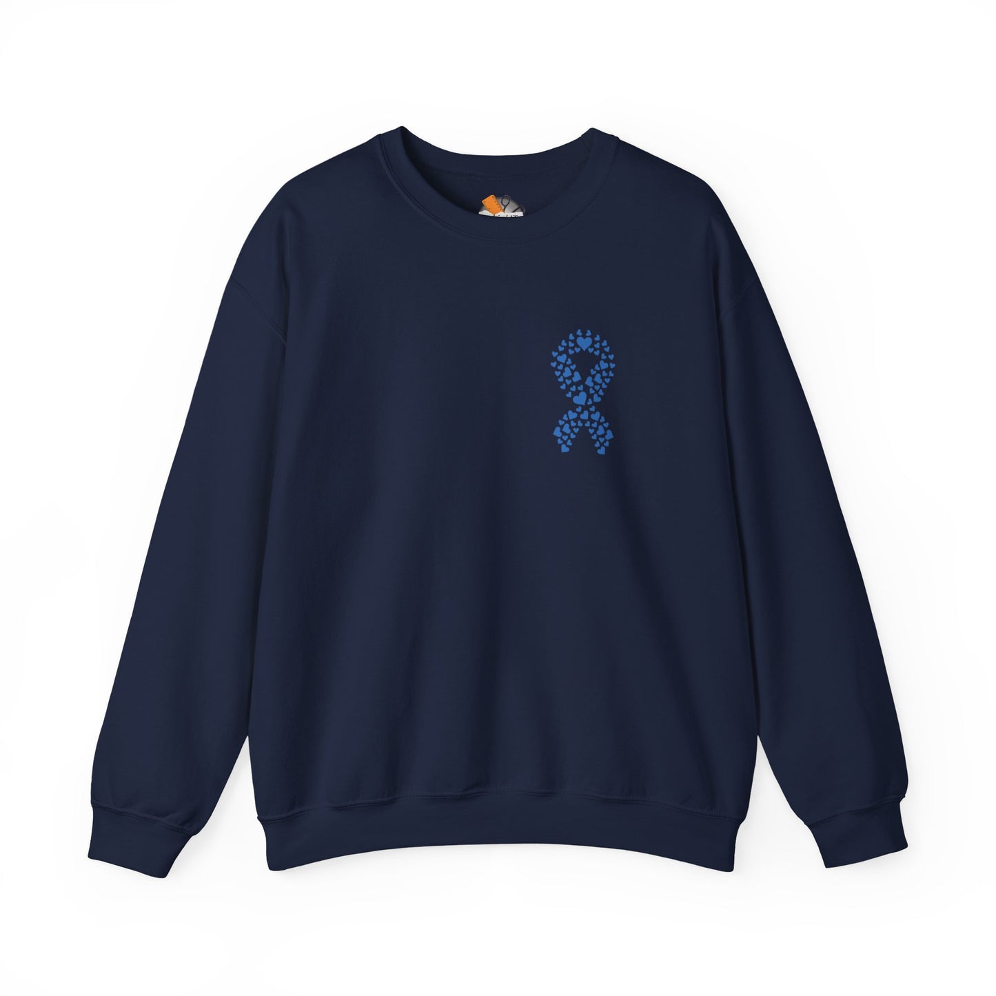 navy blue diabetes awareness crewneck sweatshirt — soft unisex fleece symbolizing support and advocacy.