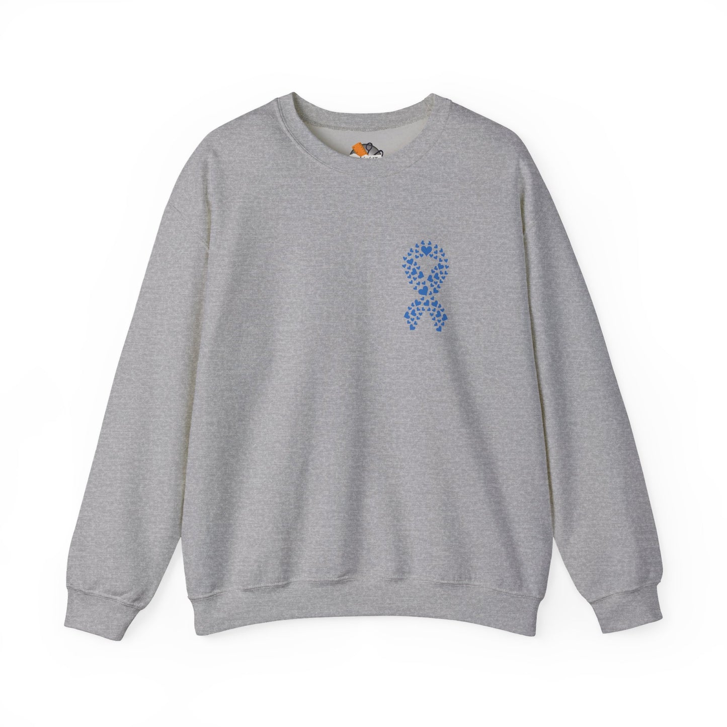 sport grey diabetes awareness crewneck sweatshirt — classic unisex fleece representing strength and unity.