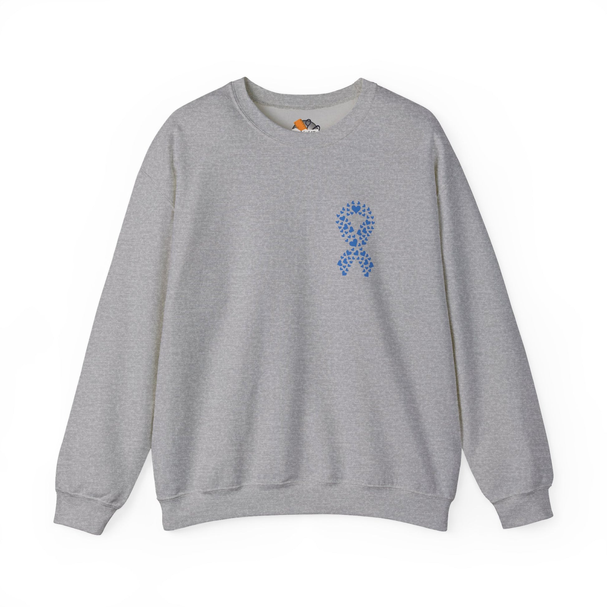 sport grey diabetes awareness crewneck sweatshirt — classic unisex fleece representing strength and unity.