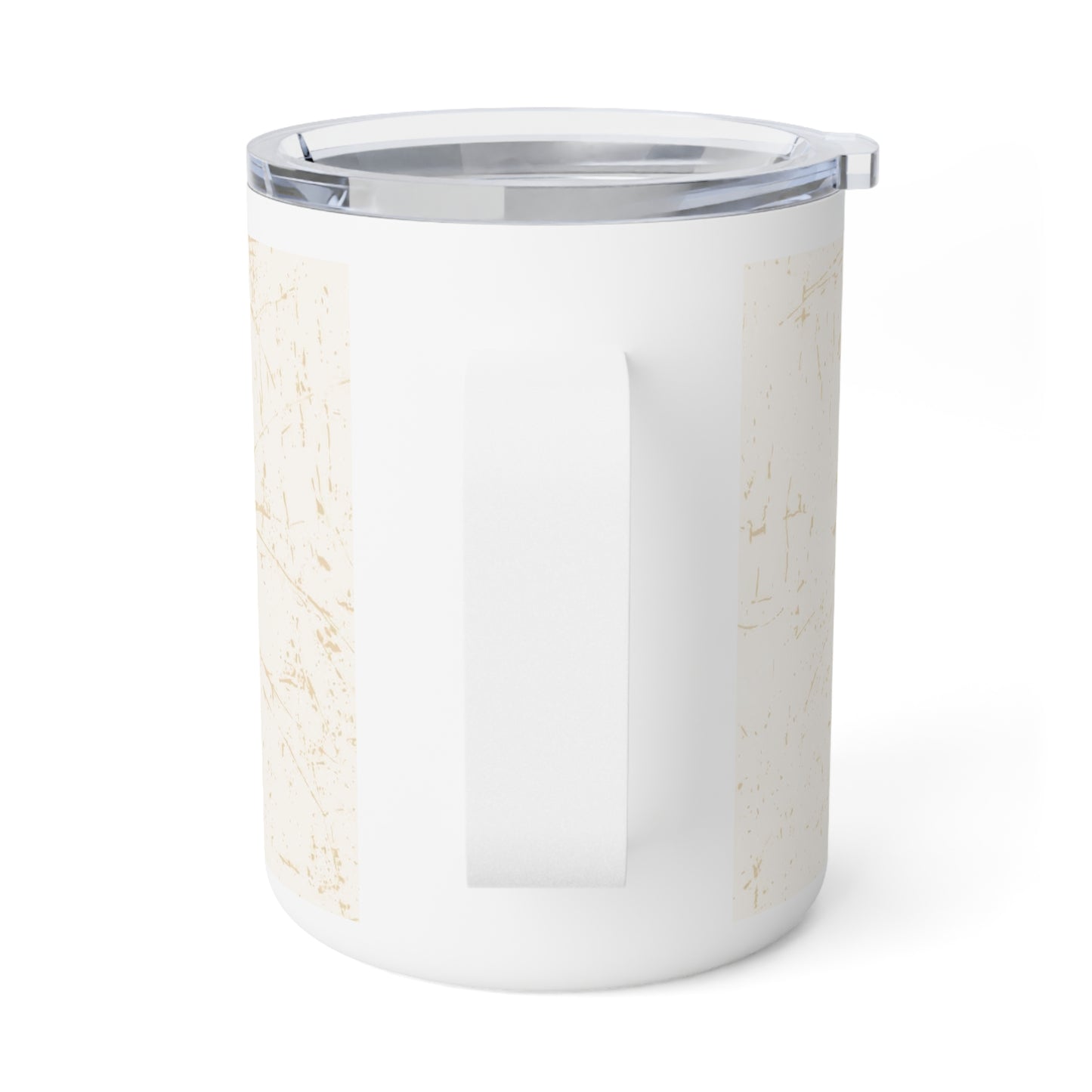 Fueled by Faith and Pumpkin Spice 15oz mug side view — durable white insulated coffee mug with handle and glossy finish.