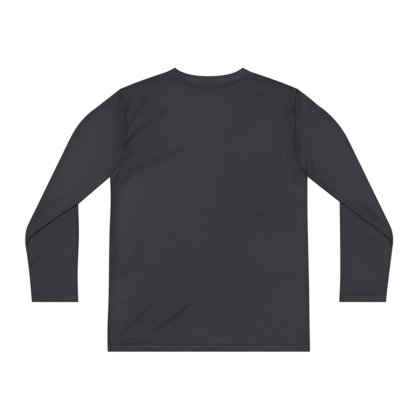 Back view of charcoal grey youth long sleeve shirt from Makin’ It By Lady Ev Halloween collection.