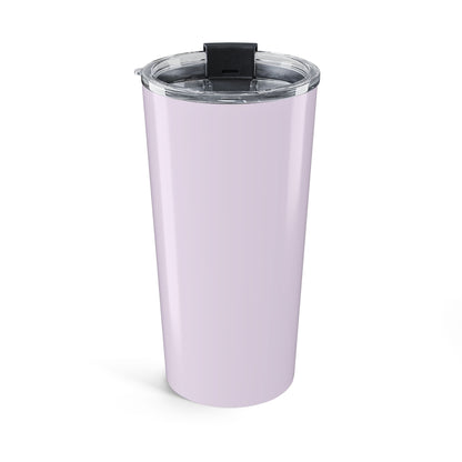 Solid lilac stainless steel tumbler with glossy finish and clear lid — minimalist reusable drinkware for fall beverages.