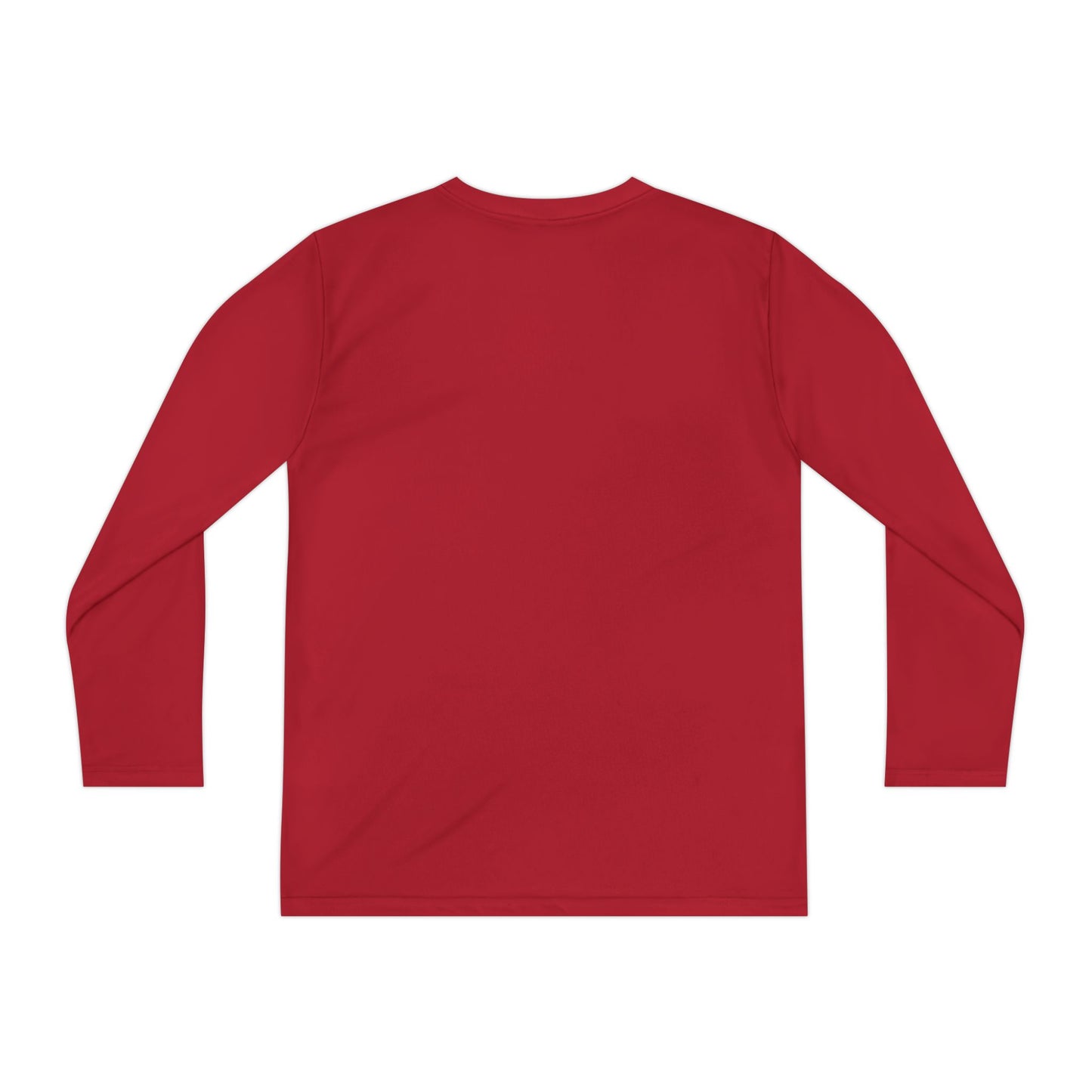 Red long sleeve Halloween shirt with three cheerful ghosts in orange beanies holding coffee cups and bats flying above, from Makin’ It By Lady Ev.