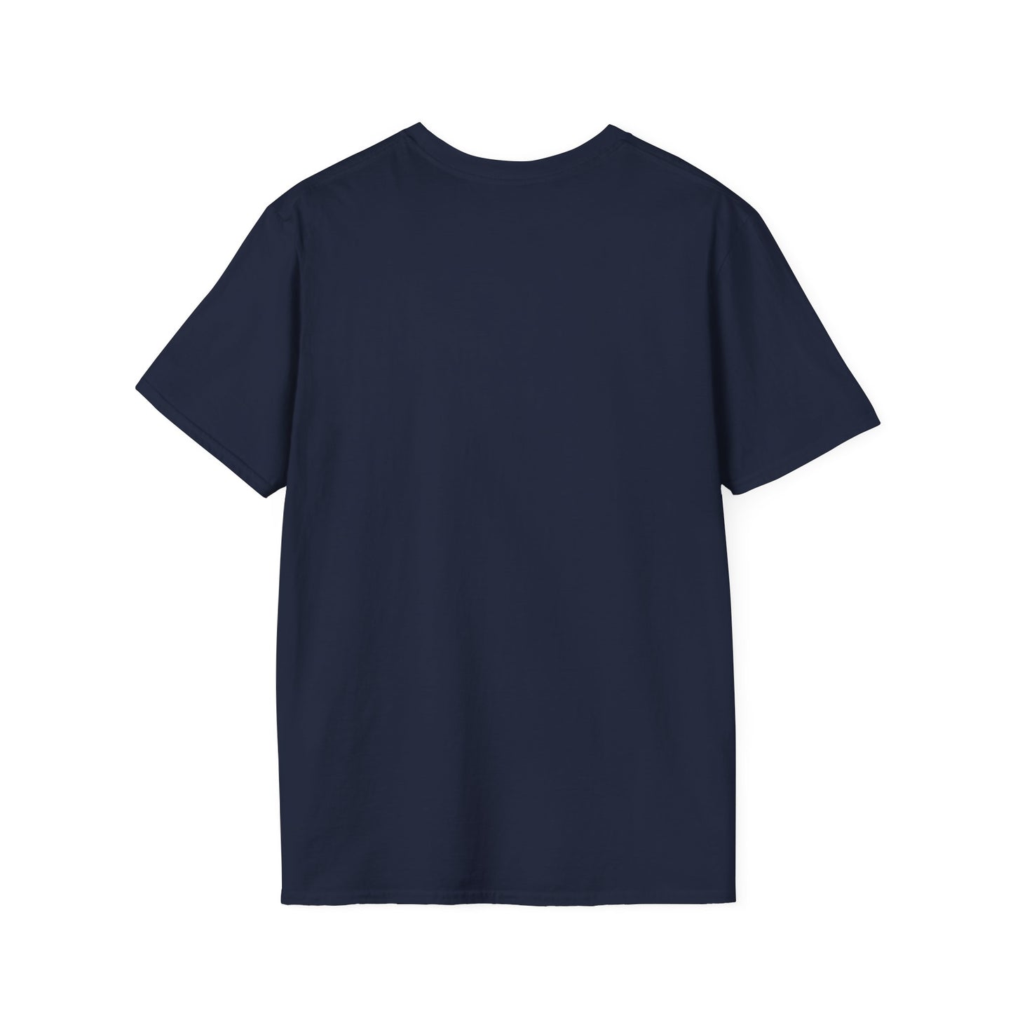 Plain navy blue t-shirt back view, unisex blank tee by Makin’ It By Lady Ev.