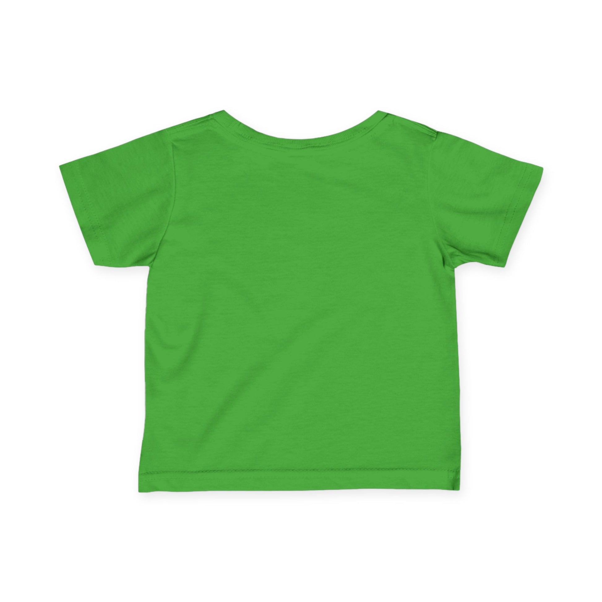 Back view of toddler short sleeve t-shirt in bright green