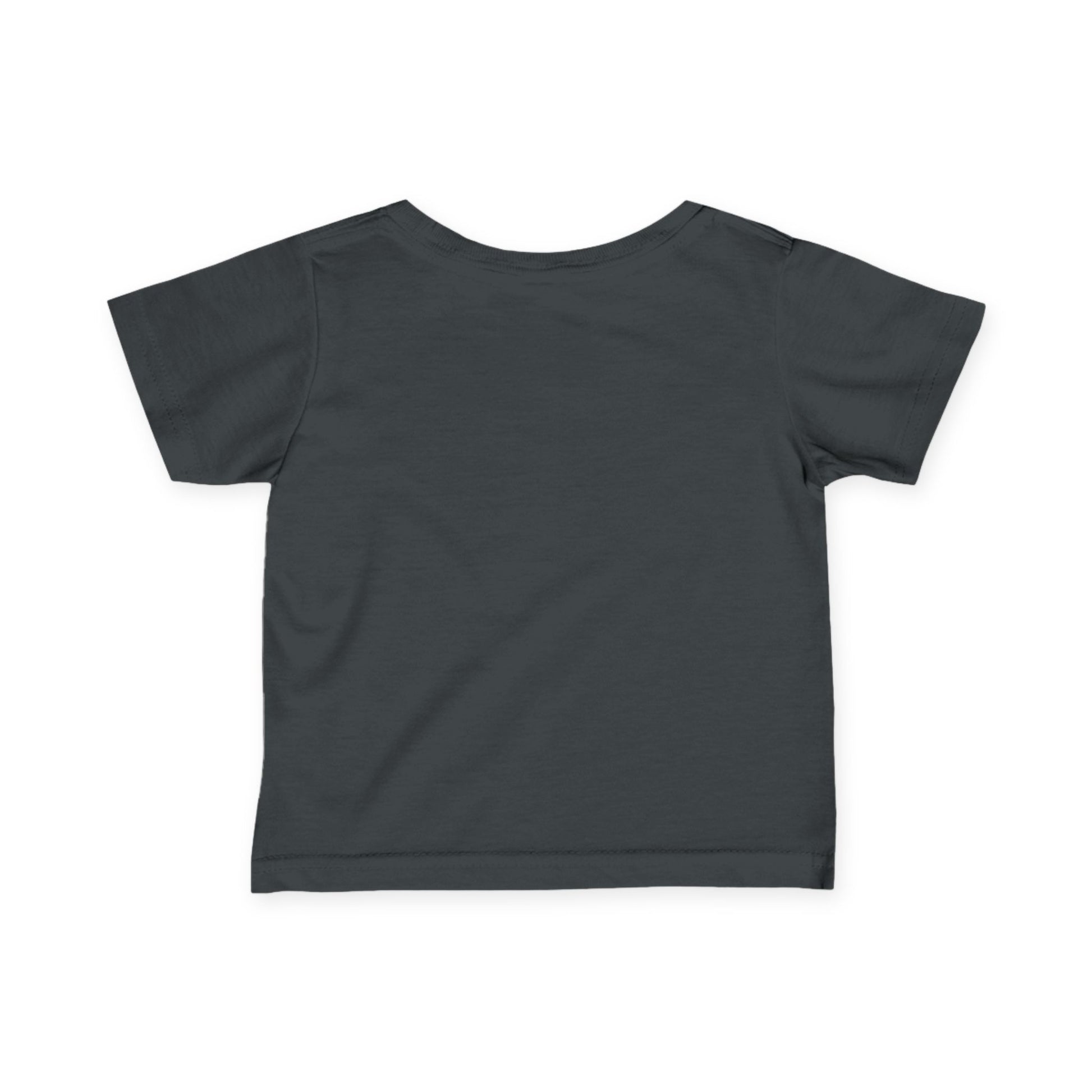 Dark gray toddler short sleeve t-shirt back view plain design